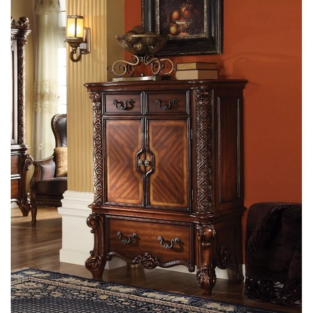 Majestic Wooden Chest, Cherry Brown Brown 3-drawer