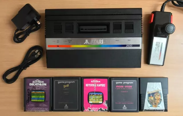Atari 2600 Junior Console + 5 Games - Complete Setup