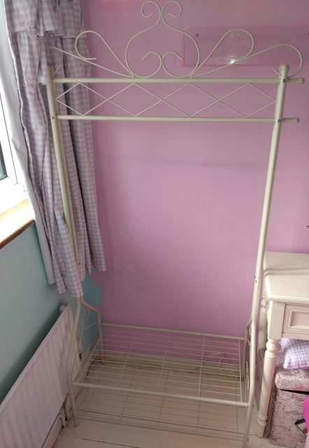 Shabby chic clothes rail cream online