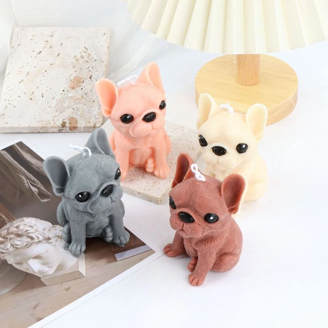 en silicone Moule de cire d'art 3D Bougie Bulldog Moules Fabrication de savon