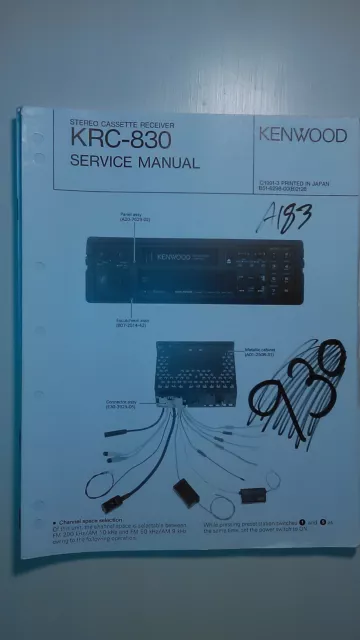 kenwood krc-830 service manual original repair book stereo tuner tape player