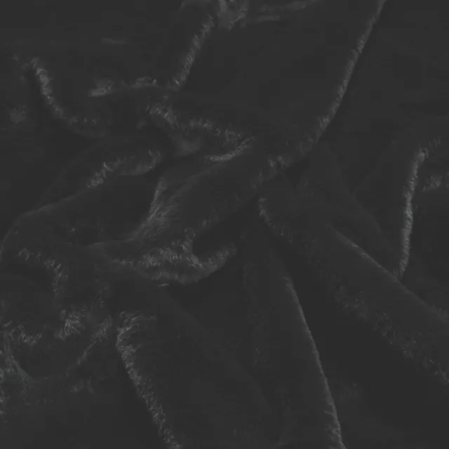 Stoff Polyester Fell schwarz Fellimitat Fellstoff Webpelz weich leicht glänzend