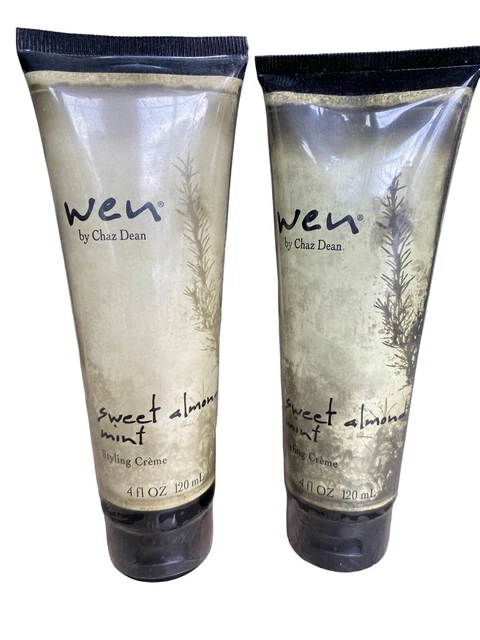 Set of 2 Wen by Chaz Dean Sweet Almond Mint Anti Frizz Styling Creme Sealed 4 oz