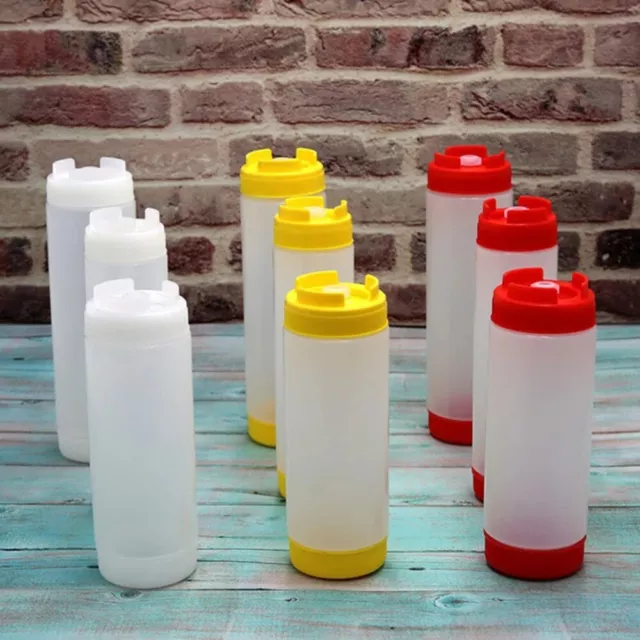 Large-capacity Double Head Sauce Bottles Plastic Sauce Squeeze Bottle  Picnic