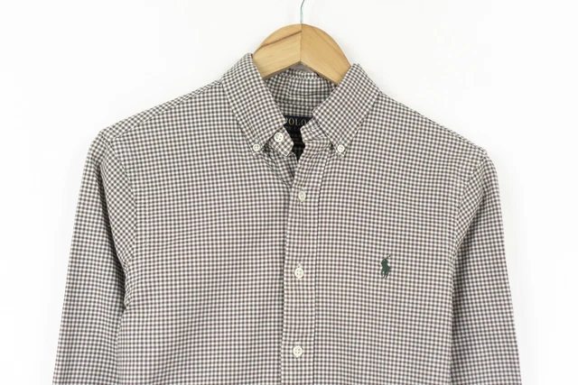 Polo Ralph Lauren Slim Elasticizzato Oxford Quadri Camicia Manica Lunga TAGLIE S 2