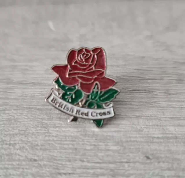 British Red Cross Rose Pin Badge