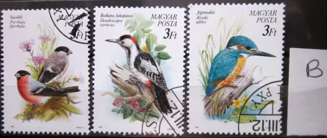 Hungary ~ 1990 ~ S.g. Numbers 3960 - 3962, ~ 'Lot B' ~ Birds. ~ Vfu #02795