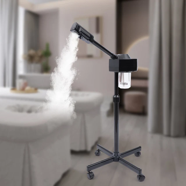 750W 360° Drehbaren Düse Tiefenpflege Ozonfunktion Gesichtsdampfer Schwarz Neu