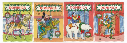 Dominica, 1990 Weihnachten - Walt Disney Cartoon MNH - Set Mit 4 Stempel, Ah 338