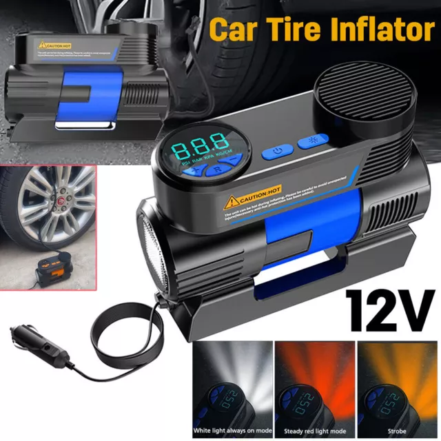 12V Electric Car Tyre Inflator Lcd Air Compressor Pump Portable Heavy Duty