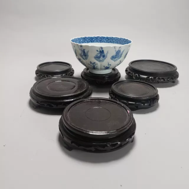 Set #6 - 19th / 20th  century Wooden Stands for Chinese or Japanese Antique P...