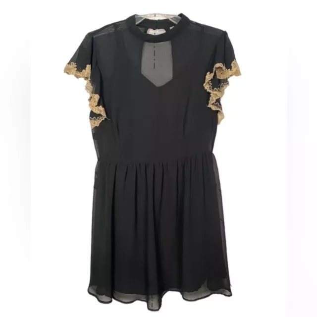 ASOS Skater Dress with Lace Flutter Sleeve