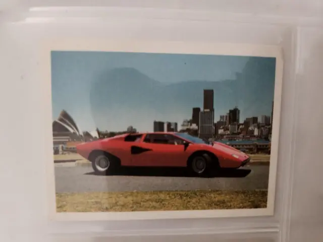 Weet bix card  Fast Wheels Year 1977 No 3 Lamborghini Countach