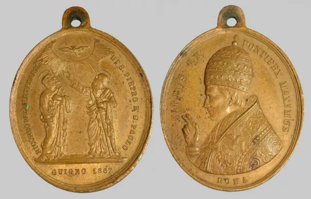 Antigua medalla religiosa S. XIX    Pío IX