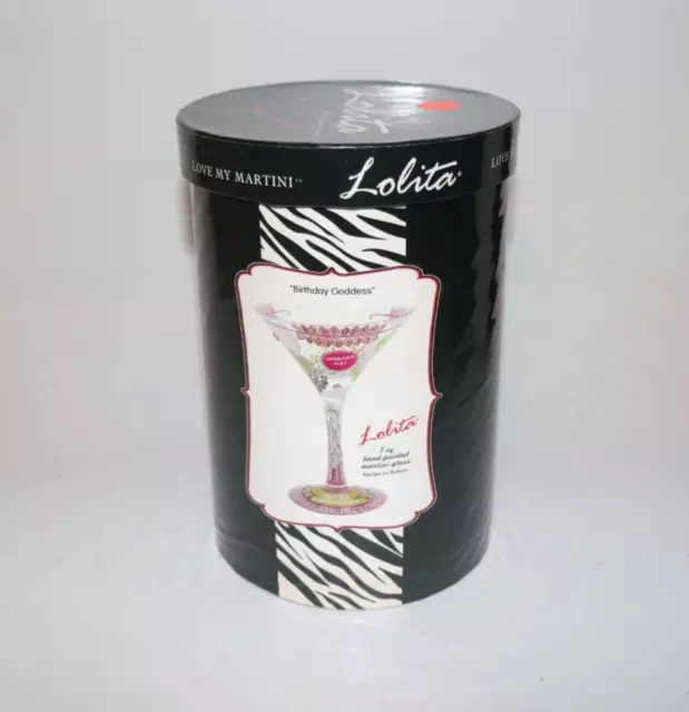 Lolita Hand Painted Love My Martini Glass 10 Oz. Vodka Happy Birthday-tini