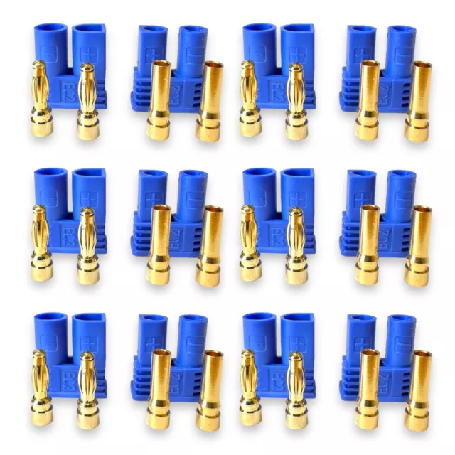 30 Paar 60 Stück EC2 Stecker Buchse Goldstecker Connector Male Female Hochstrom