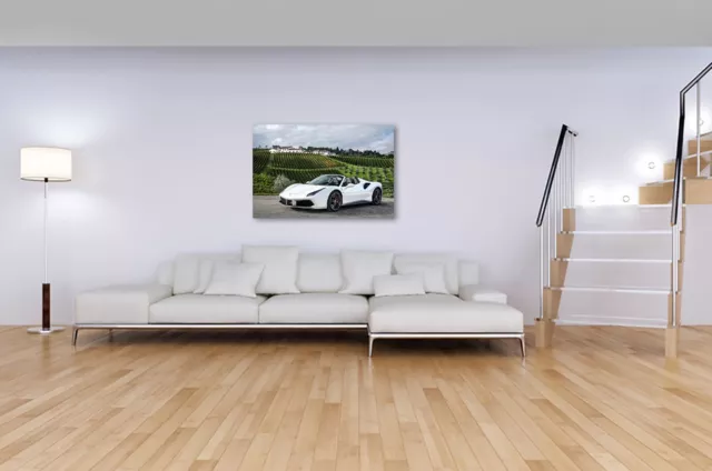 Ferrari 488 voiture araignée art mural giclée toile imprimée (#290) 2