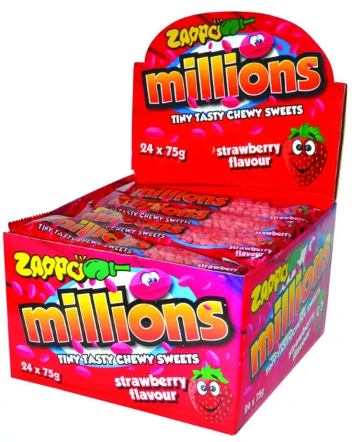 Zappo Millions Tiny Chewy Sweets - Strawberry 75g