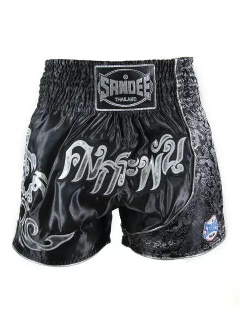 Sandee Unbreakable Muay Thai Shorts Black Martial Arts Training Trunks