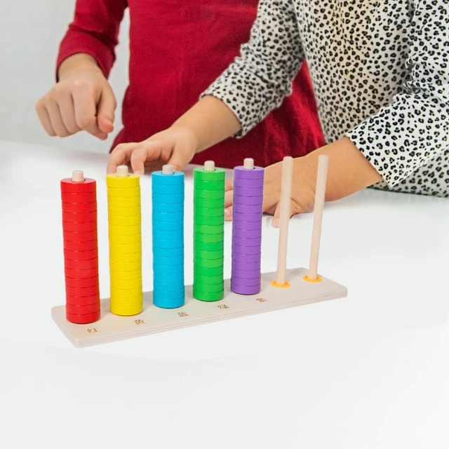 Blocs Numériques Montessori En Bois – 27 Pièces – Apprentissage Calcul – Couleurs Empilables – Cadeau éducatif 3 Ans