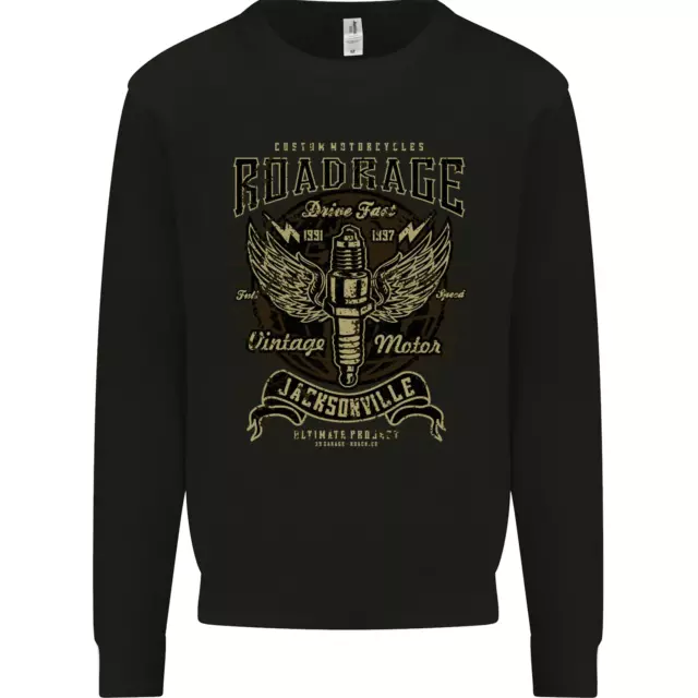 Motorcycle Roadrage Motorbike Biker Mens Sweatshirt Jumper