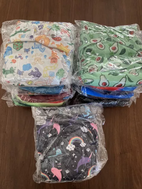 *NEW* Adjustable Cloth Diaper Lot 13 New In Package  Diapers