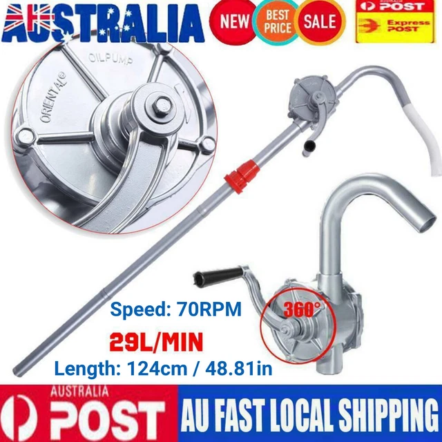 ALUMINIUM ROTARY DRUM Pump Diesel Fuel Kero Oil Petrol 44 Gallon Drum