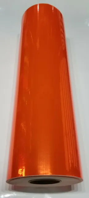 Fluorescent Orange Chrome Mirror Sign Vinyl 24" x 10 ft Longlife