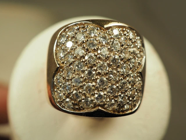 Bague Dôme Vintage Argent Massif Vermeil - Taille 55, Pureté 925, Occasion