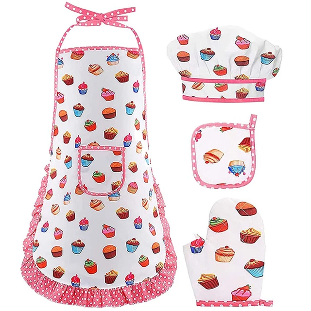 Delantal de tela para niños delantales de cocina babero blanco