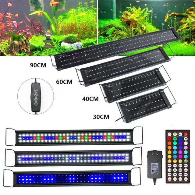 30-90cm LED Aquarium Lights RGBW Full Spectrum Aqua Plant Fish Tank APP Control