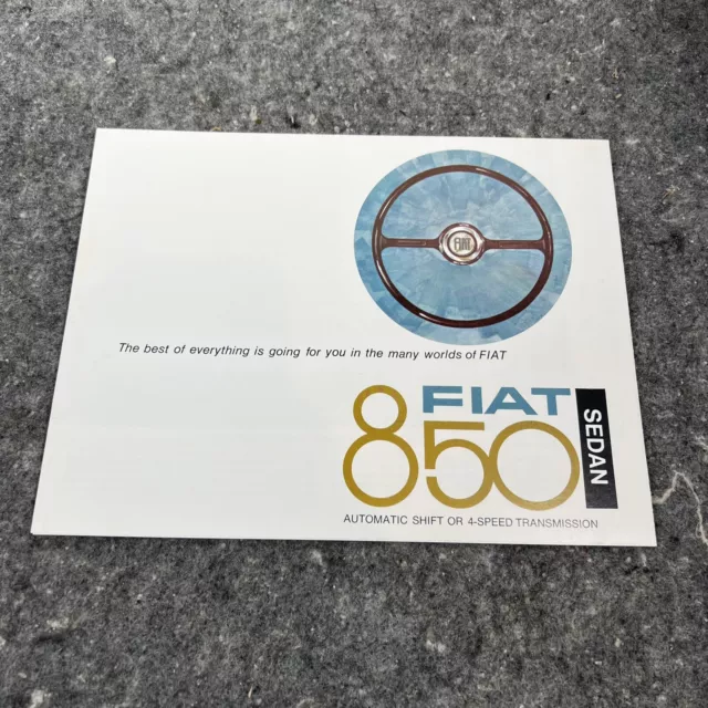 1968 Fiat 850 Sedan Vintage Original Car Sales Brochure Folder - English