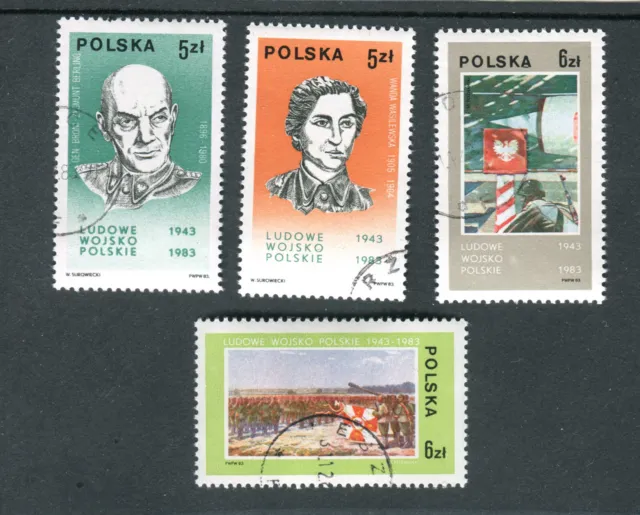 Briefmarken, Polen, Polska, Kpl Satz, 40 Jahre LWP, Fi 2735-38, 1983, gest