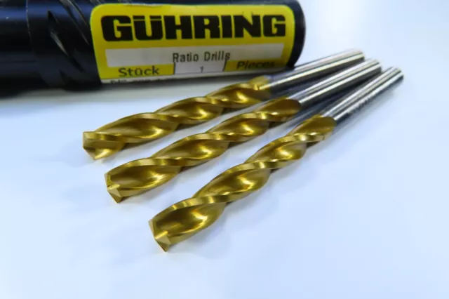 Lot ( 3 Pcs ) Guhring 4.7Mm  609 5Xd 3 Flute Solid Carbide Tin Drills 150 Degree