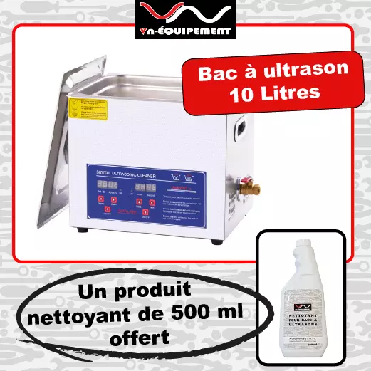 10L Bac à ultrason professionnel - numérique - produit nettoyant 500ml offert