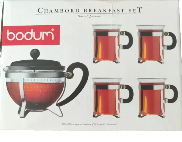 bodum Chambord Breakfast Set 1x Teekanne 4x Teegläser Neu