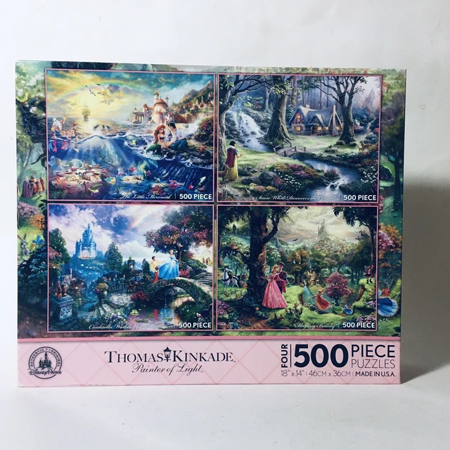 DISNEY PARKS X Thomas Kinkade Set of Four 500 Piece Jigsaw Puzzle 2013