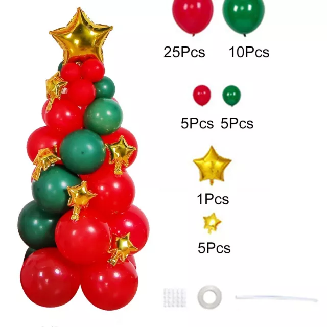 Kit ballon festif guirlande arc rouge arbre de Noël ballons et étoiles en papi