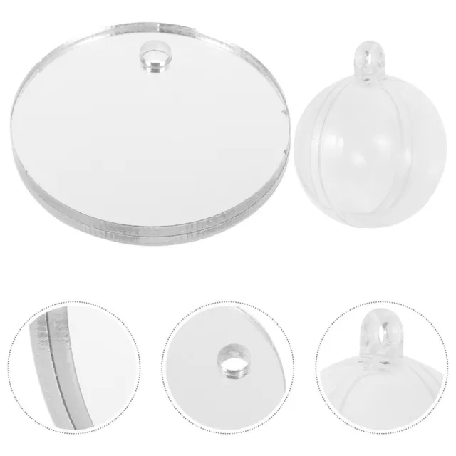 5 Sets Round Mirrors Betta for Decor Acrylic Training Accessories