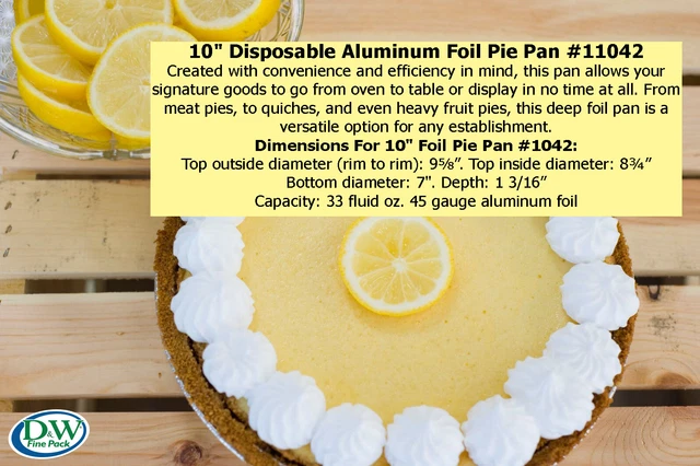 Disposable/reusable Aluminum 9 5/8"  Pie Pan #1042 - 33 oz. Capacity