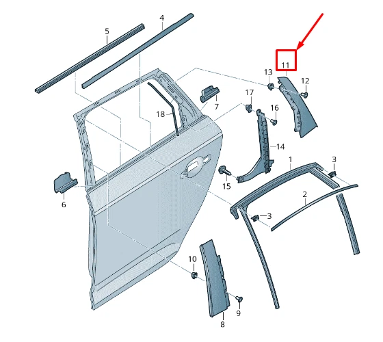 NEUF AUDI A4 Avant B9 Pilier De Porte Arriere Gauche C Garniture