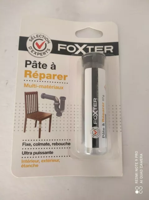 Colle Pâte Mastic Pâte à Réparer Multi-matériaux Intérieur Extérieur FOXTER 57 G