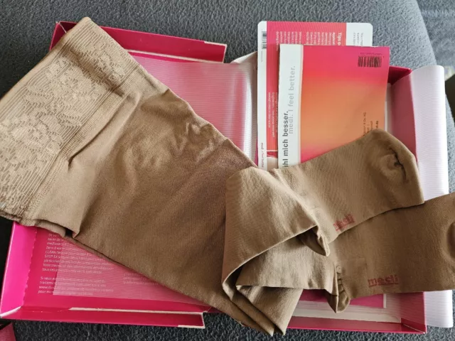 Mediven Elegance Caramel Thigh Compression Stockings Closed Toe Size 1 CCL 2