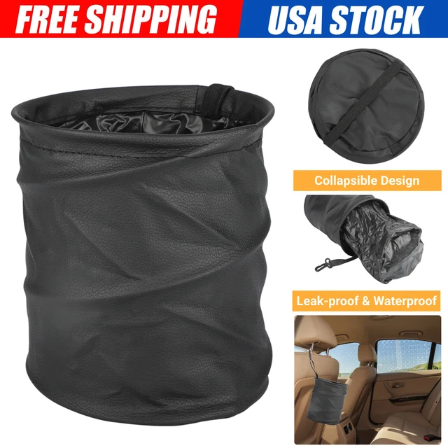 Portable Car Wastebasket Trash Can Garbage Litter Bin Bag Organizer Leak Proof
