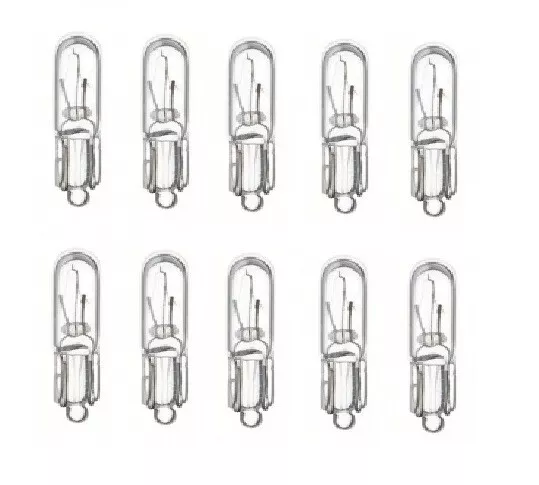 10 x Glühlampe Glassockellampe Glassockel 12V 1,2W W2x4,6d W1,2W T5