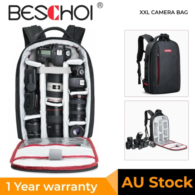 Beschoi Camera Backpack Bag Case Waterproof Large for Canon Nikon Sony DSLR SLR