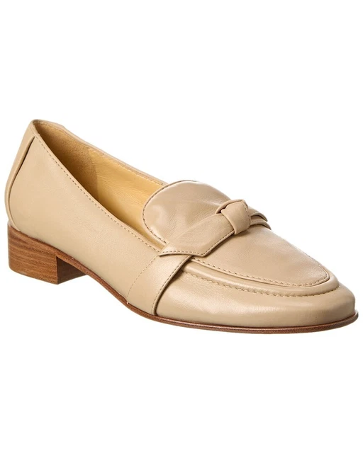 Alexandre Birman Clarita 35 Leather Loafer Women's Beige 39.5