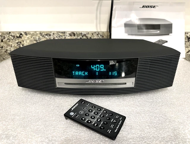 BOSE WAVE MUSIC System CD Player AM/FM Radio Black With Remote Control ...