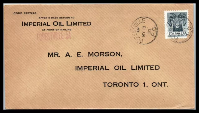 1953 CANADA Cover - Imperial Oil Limited, Forestville to Toronto N14