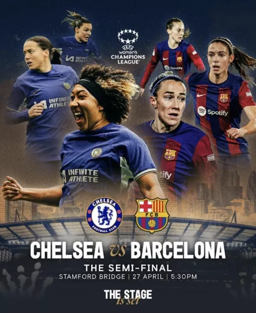 2024 CHAMPIONS LEAGUE SEMI-FINAL CHELSEA WOMAN v CF BARCELONA OFFICIAL PROGRAMME